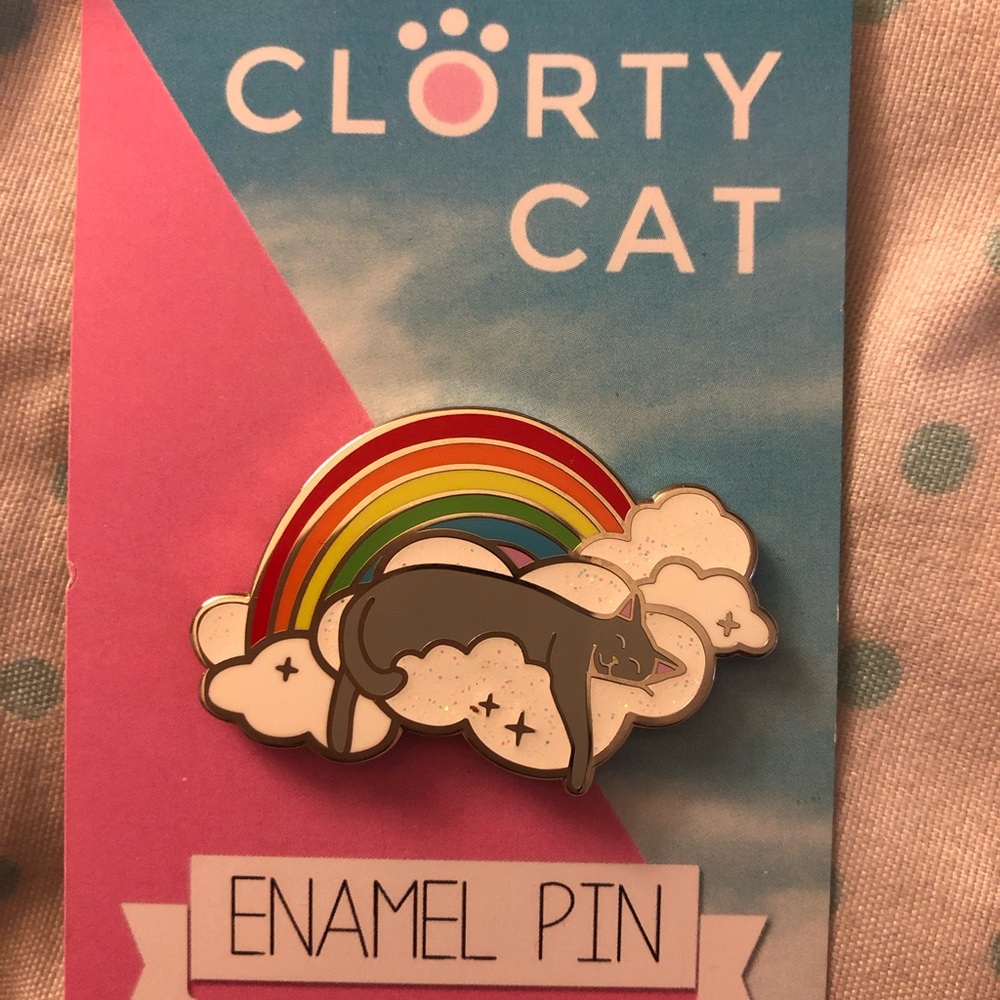 Cat enamel pin